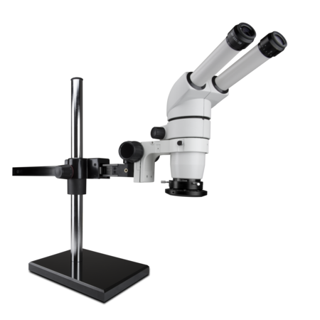 SCIENSCOPE 20° Head Stereo Zoom Microscope With LED Ring On A Gliding Stand CMO-PK5-R3E